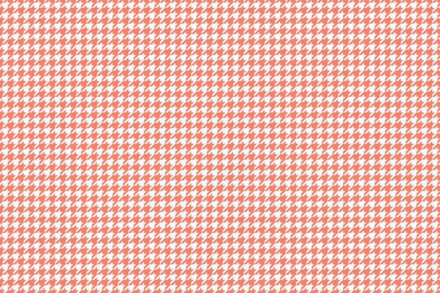 Coral and white houndstooth pattern. Perfect for textile design, fashion, website backgrounds, or any project needing a sophisticated and classic texture. vector