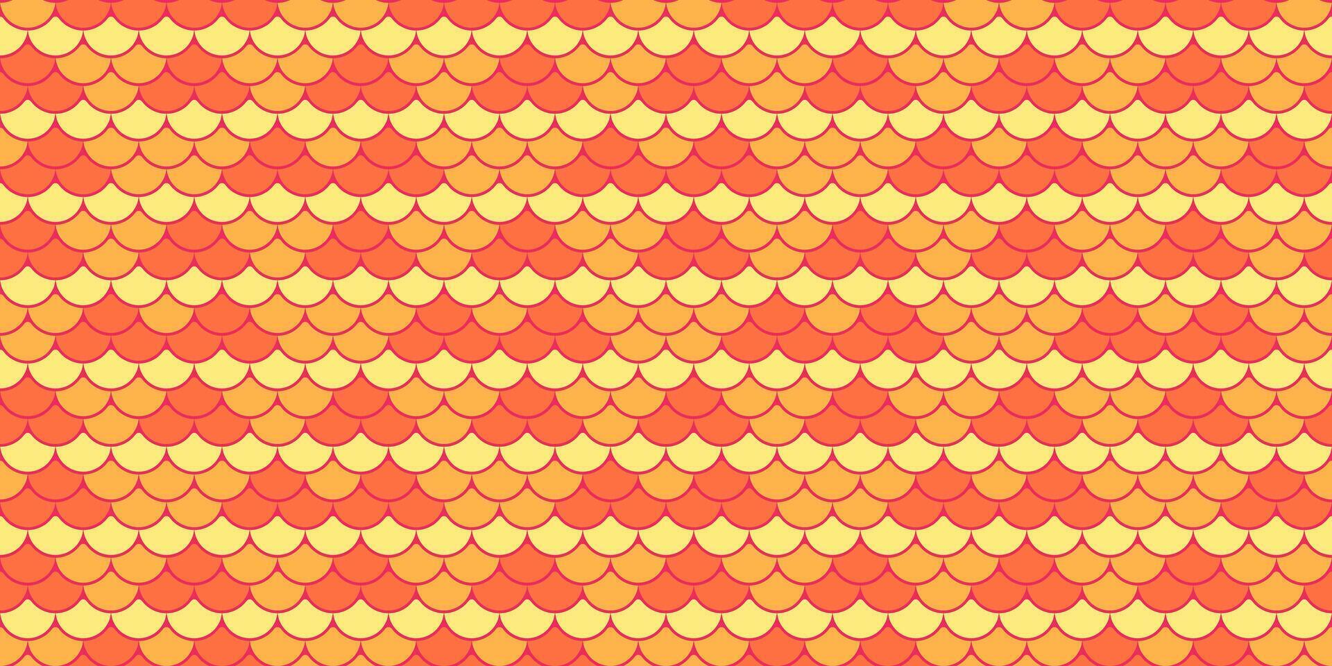 Vibrant orange and yellow scale pattern. Perfect for backgrounds, website design, or textile prints. This repeating geometric design evokes warmth, energy, and a touch of playful modernity. vector