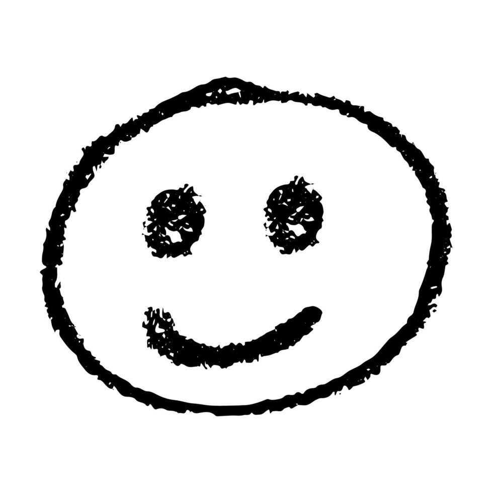 texture Simple hand drawn happy emoji Smile face doodle Single element for print, web, design, decor vector