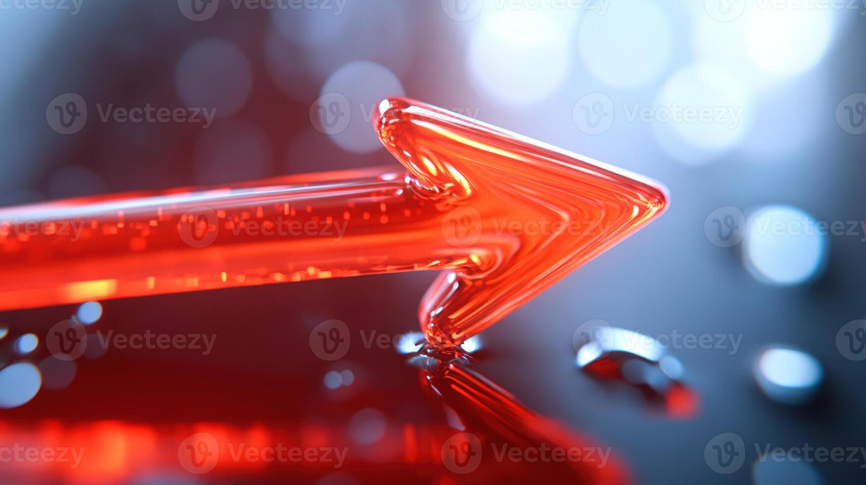 Red arrow pointing right, bokeh background, progress concept, website banner photo