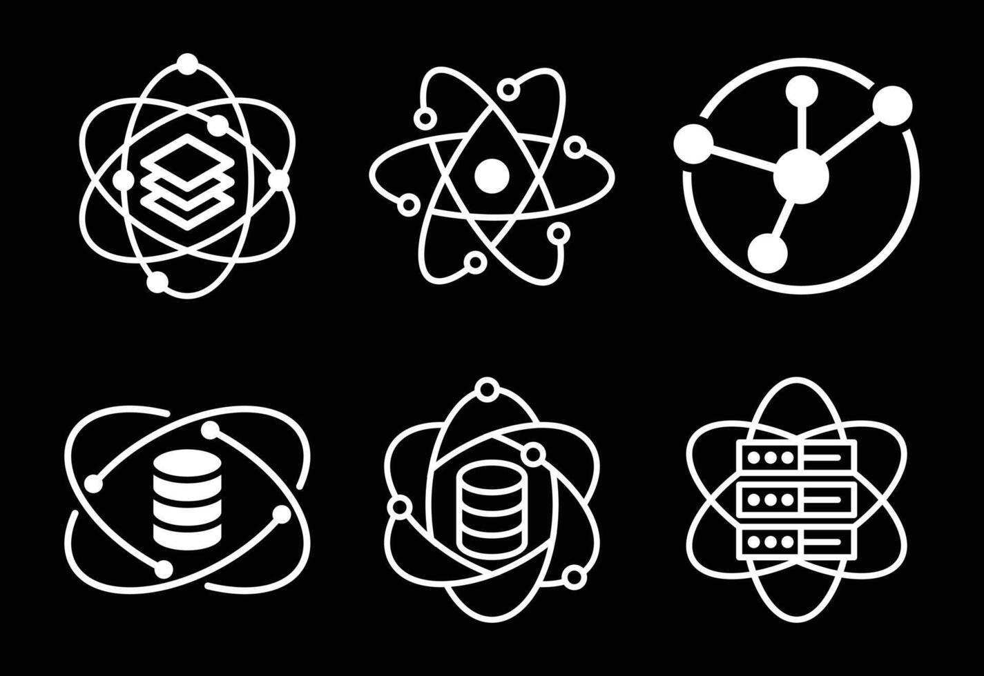 Icons representing data science concepts vector