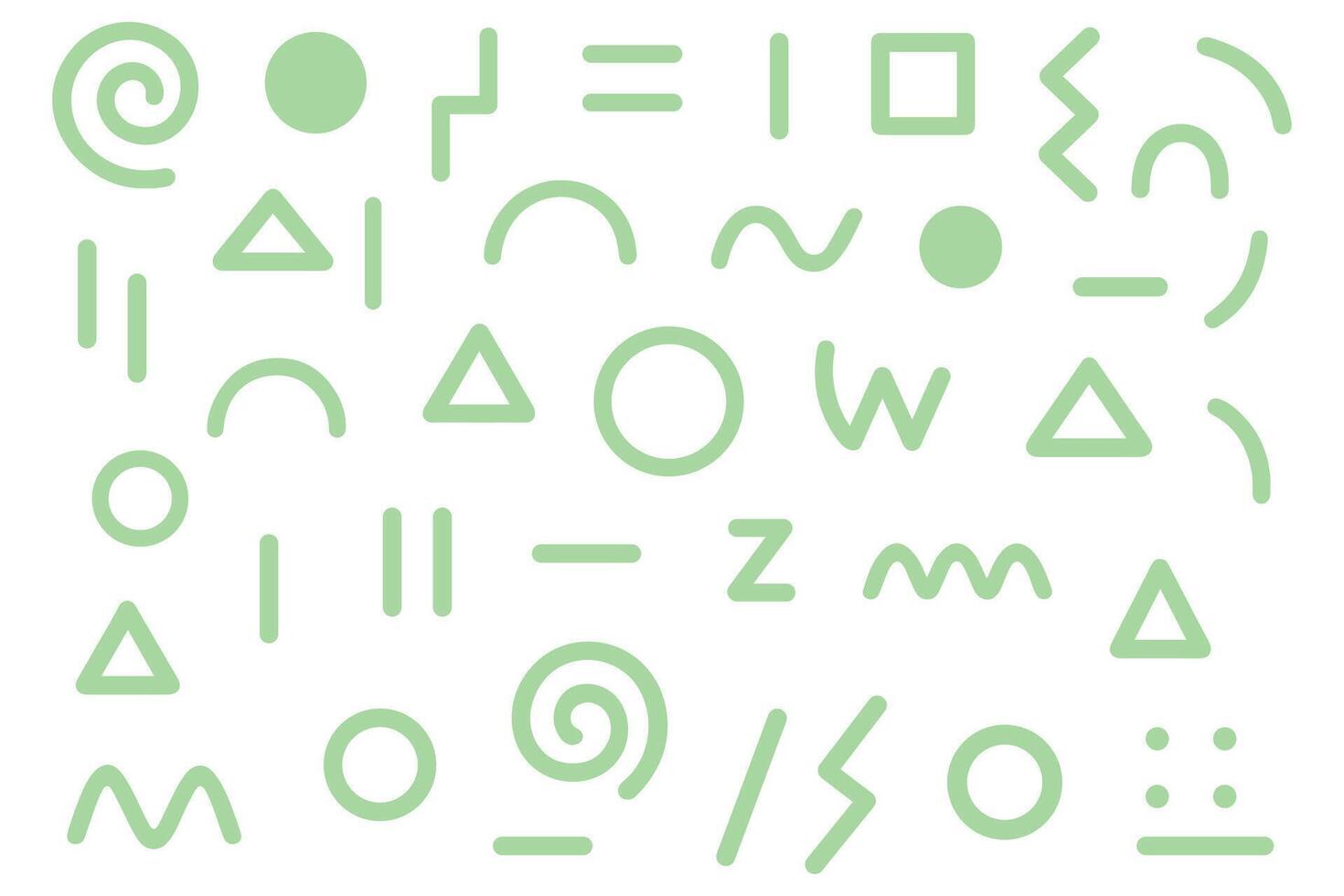 Set of abstract geometric shapes and doodle elements vector