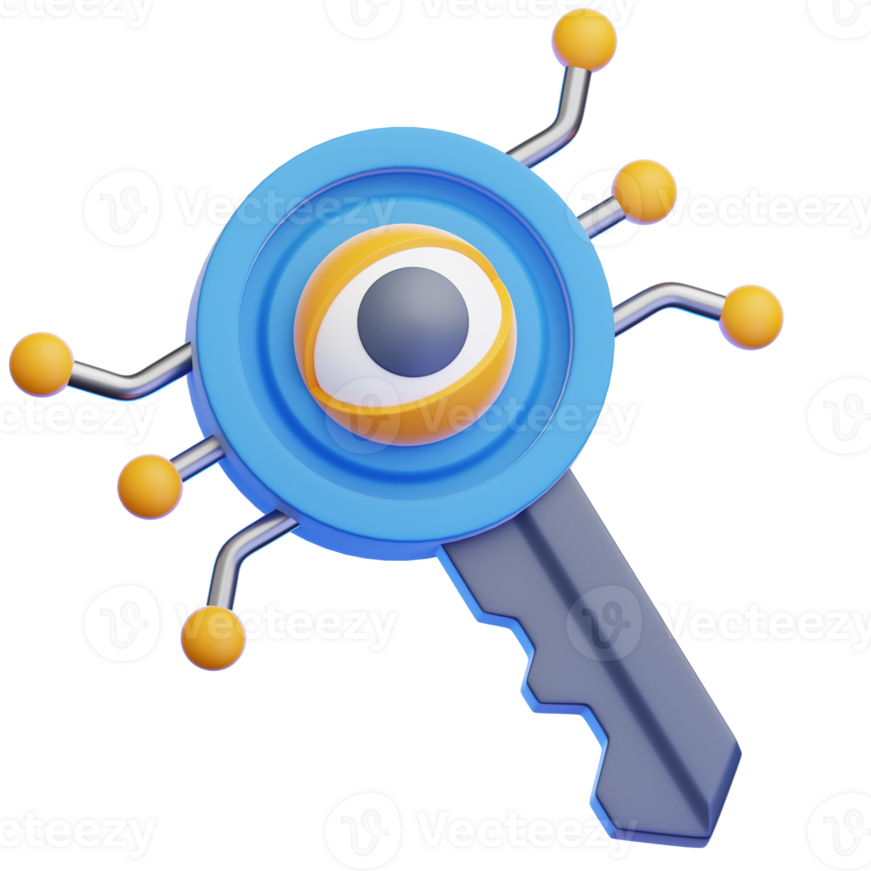 A symbolic representation public key of cryptocurrency wallet security, featuring a stylized key with an eye and circuit-like elements, signifying secure access. png