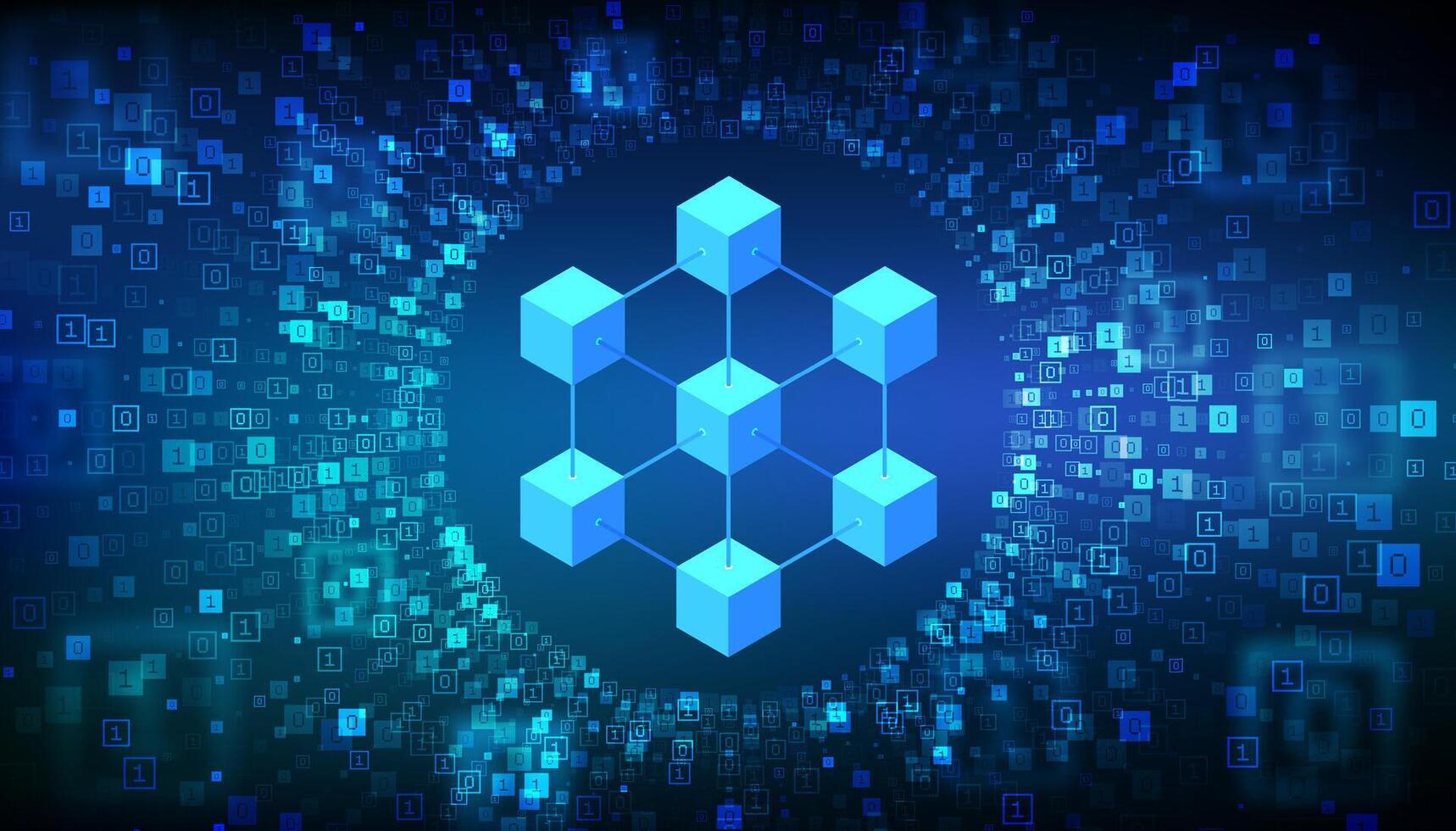 Blockchain technology abstract digital illustration vector