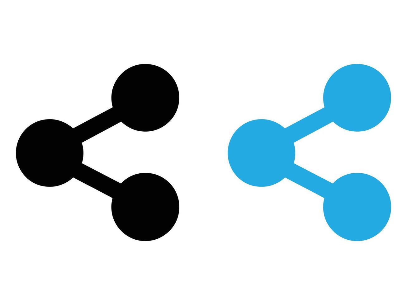 Black and Blue Share Icons Simple Network Connection Symbols for Digital Platforms and Applications vector