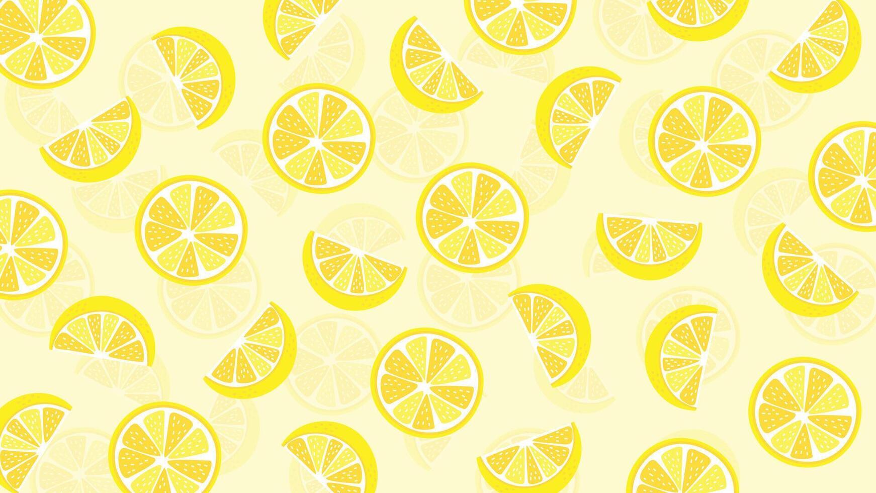 fruit pattern of fresh lemon slices background vector