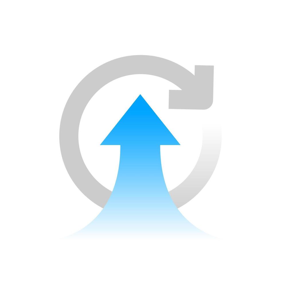 illustration of scroll or back to top button icon with upward arrow inside a circular shape. Modern flat UI navigation element for website, mobile app, and user interface design vector