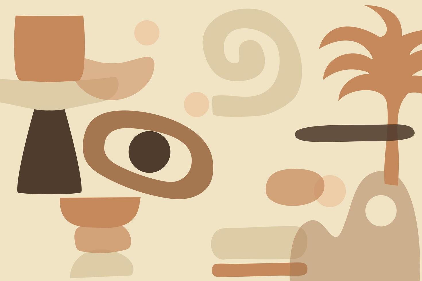 Abstract shapes in earthy tones vector