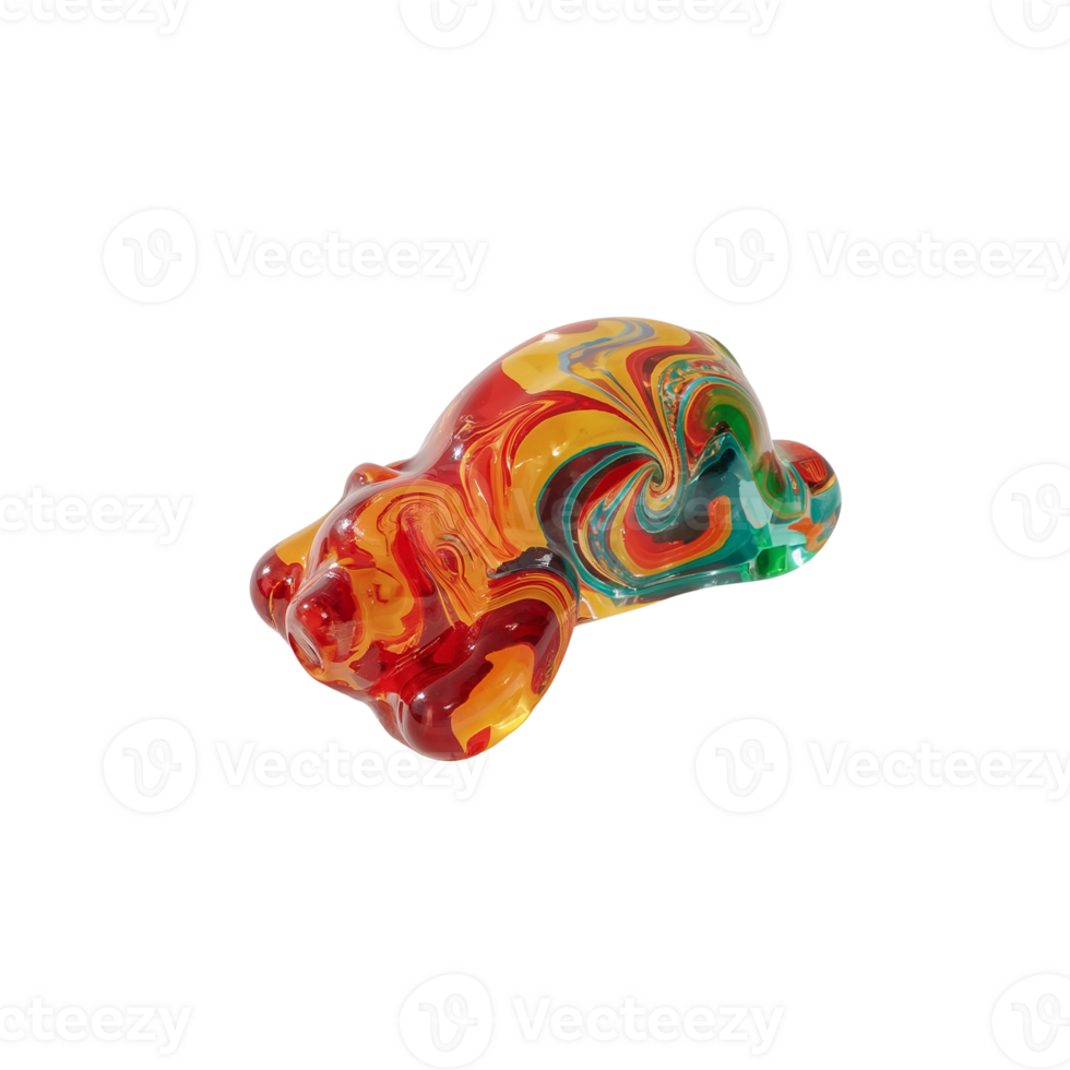 Abstract swirling resin form with a smooth surface on a transparent plane adding depth and intrigue png