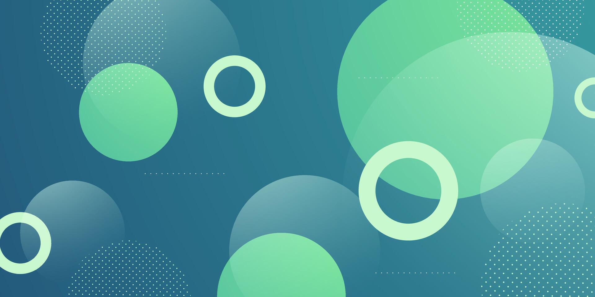 Abstract green circles background vector