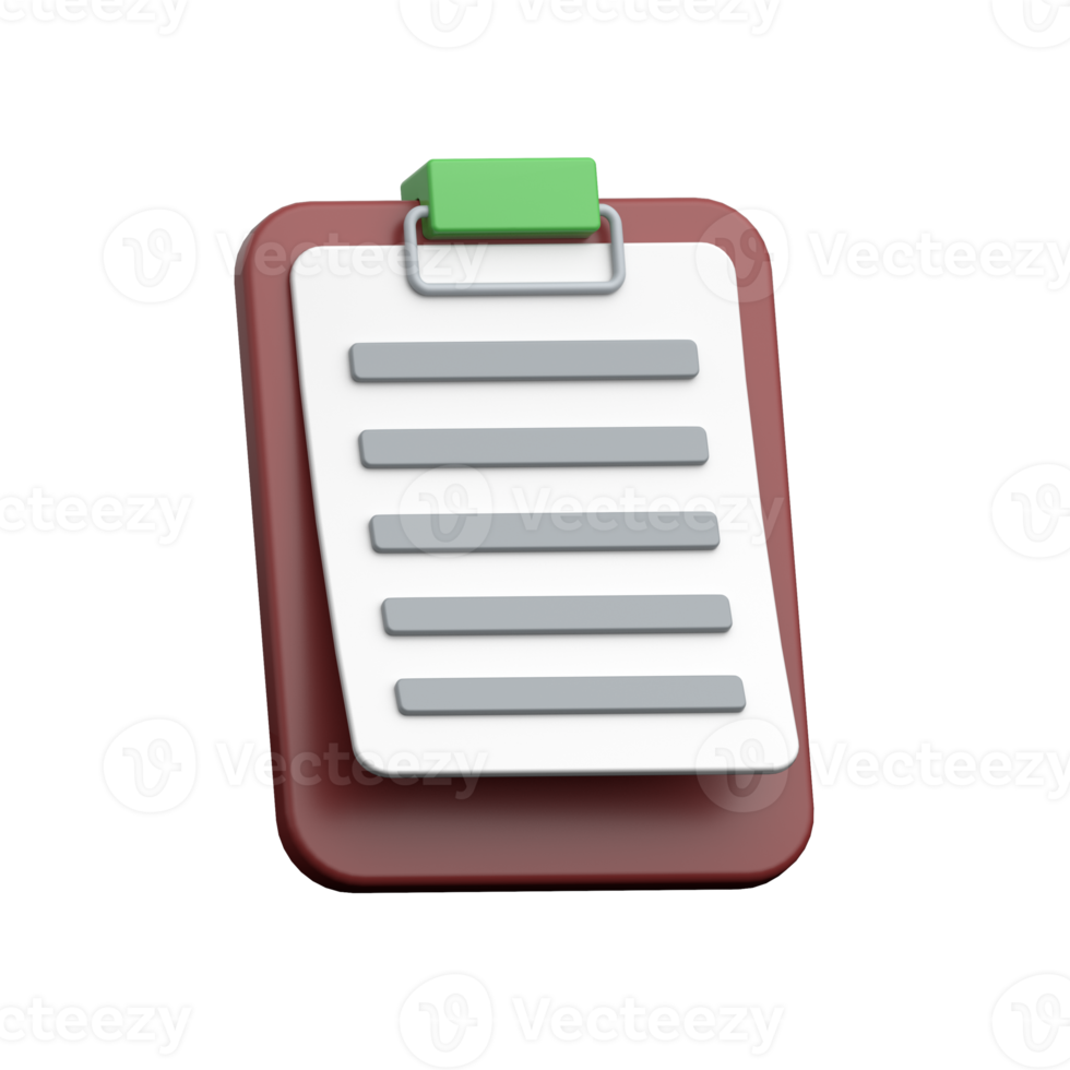 Clipboard with paper used for assignments, reports and classroom tasks png