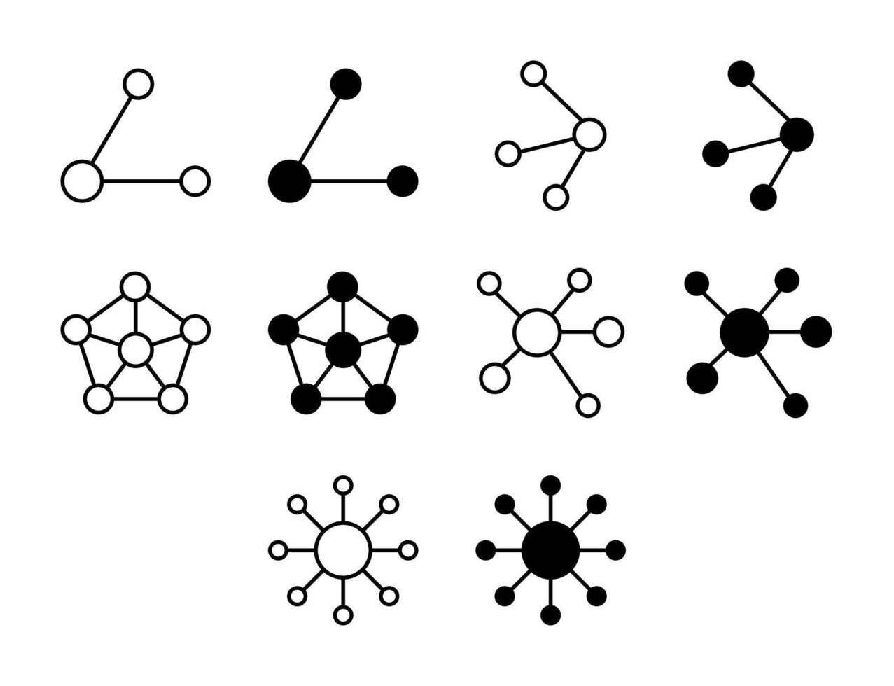 Network UI Icon Set Solid and Line Signal Global Style Collection vector