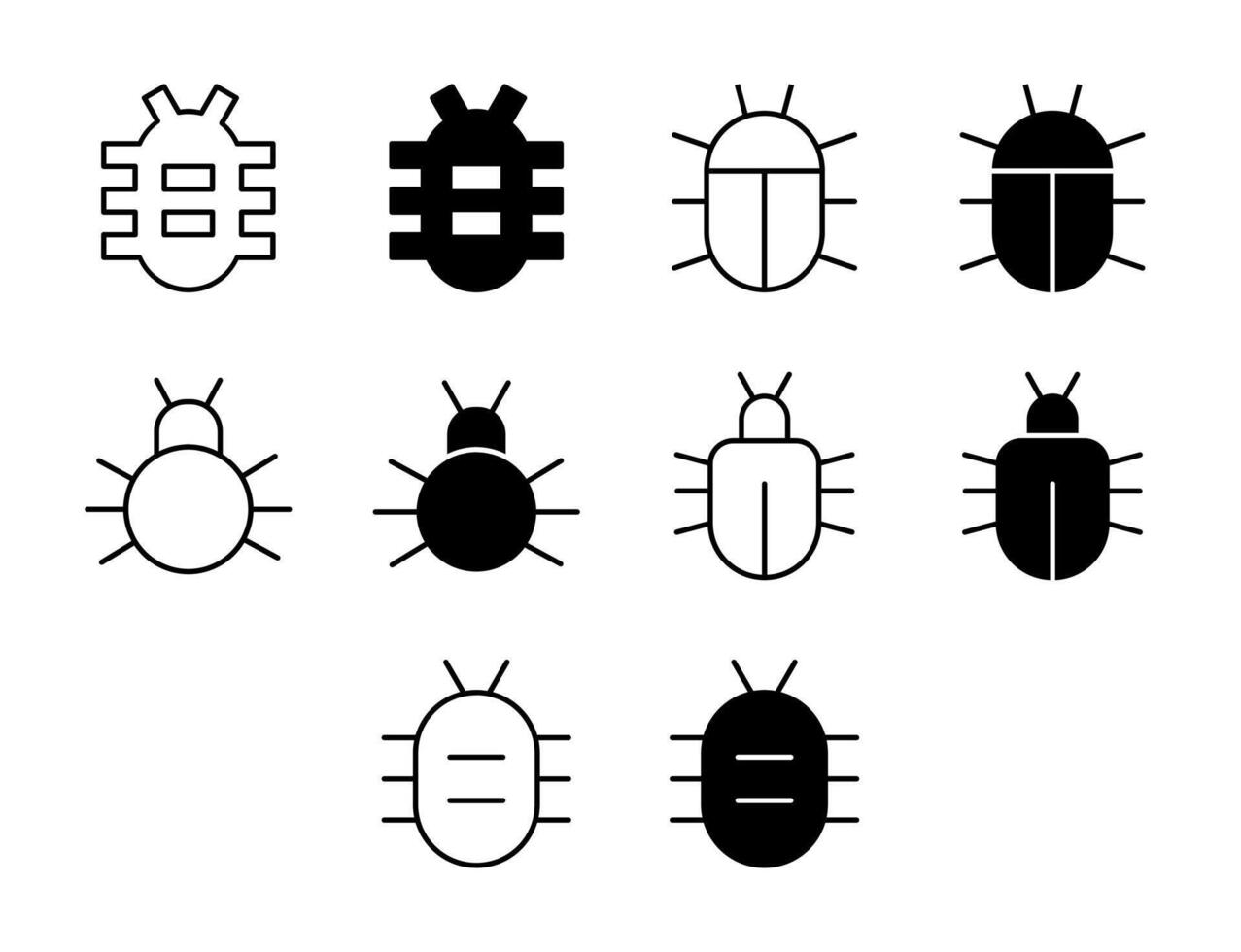 error reporte ui icono conjunto sólido y línea realimentación problema estilo colección vector