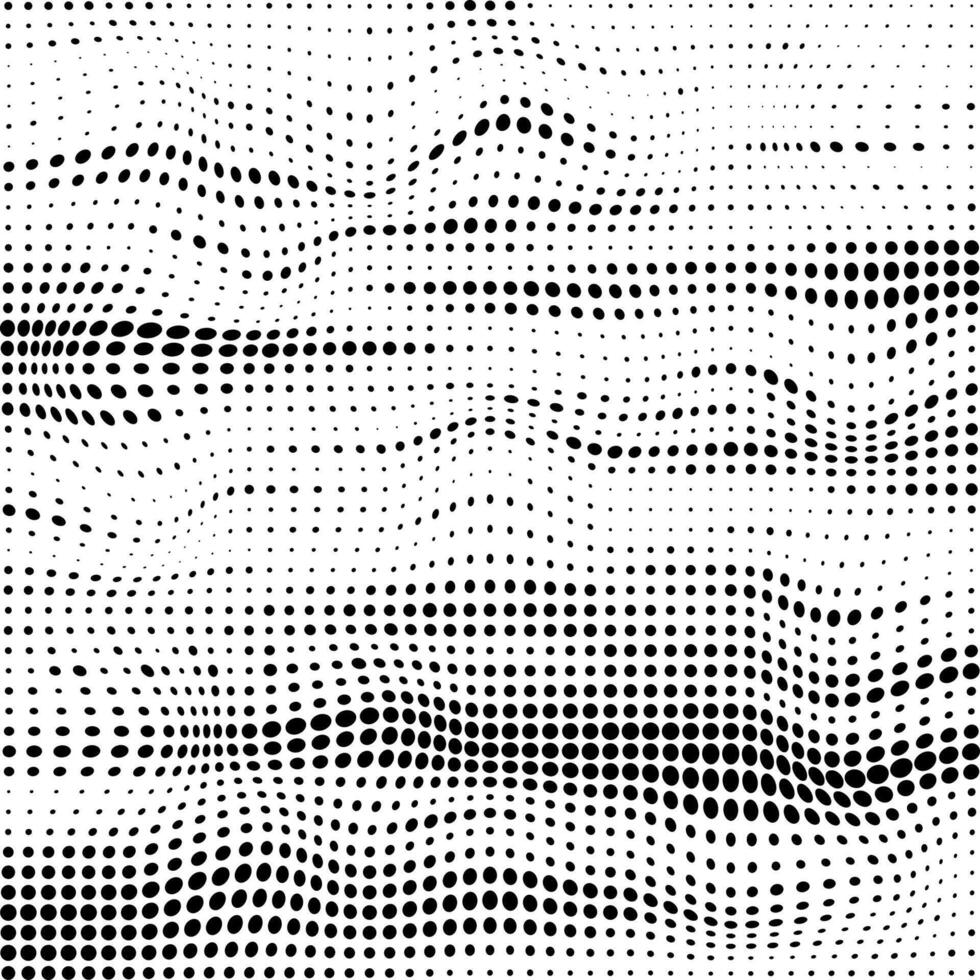 Wave Halftone Pattern. Set of Dots. Dotted Texture on White Background. Overlay Grunge Template. Distress Linear Design. Fade Monochrome Points. Pop Art Backdrop. vector