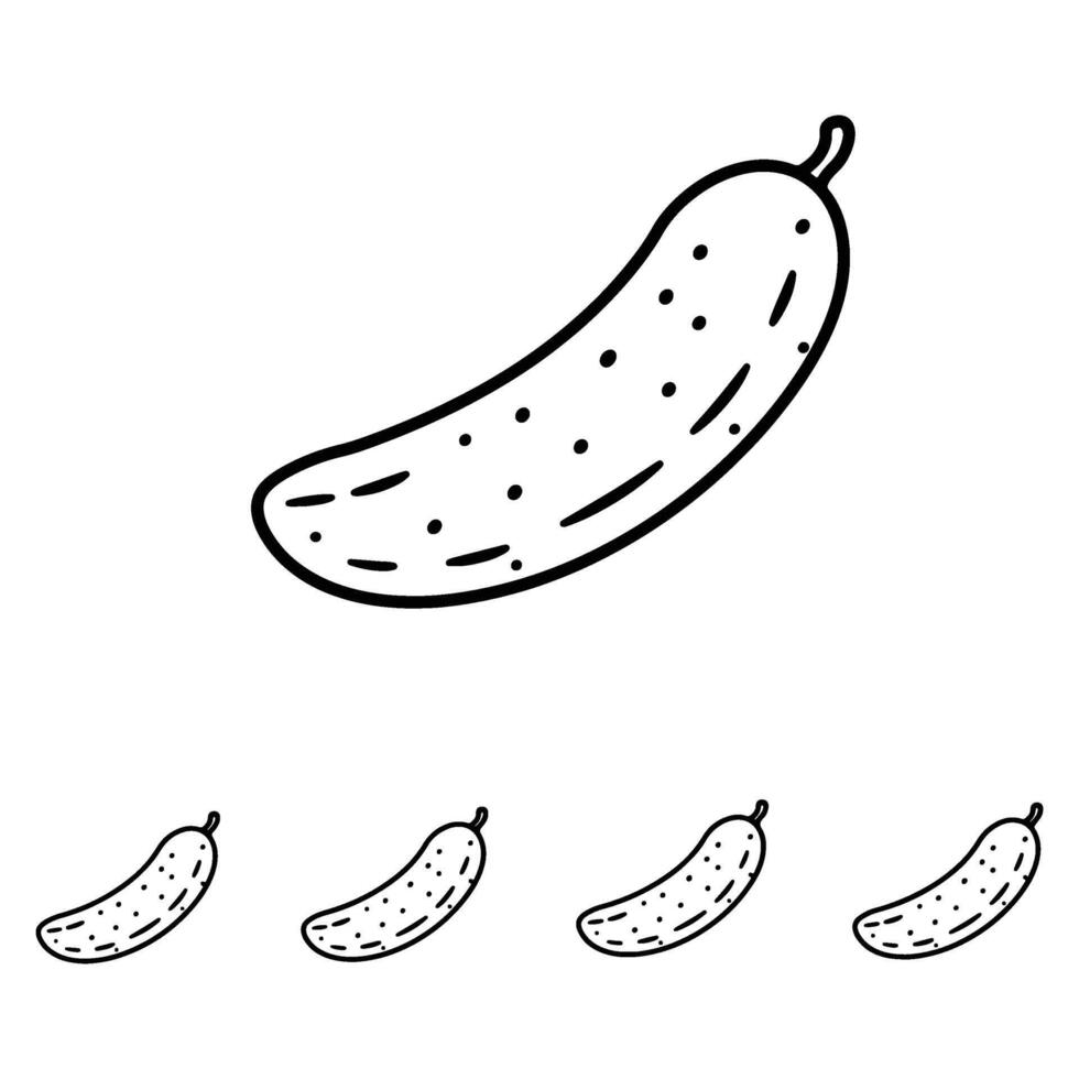 Fresh Cucumber Line Art Illustration A Simple, Clean, and Delightful Design for Culinary Websites and Blogs vector