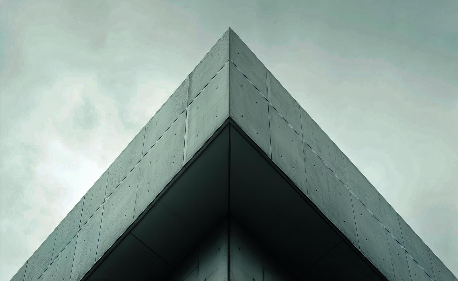 Modern Architecture Showcases Angular Design Against an Overcast Sky photo