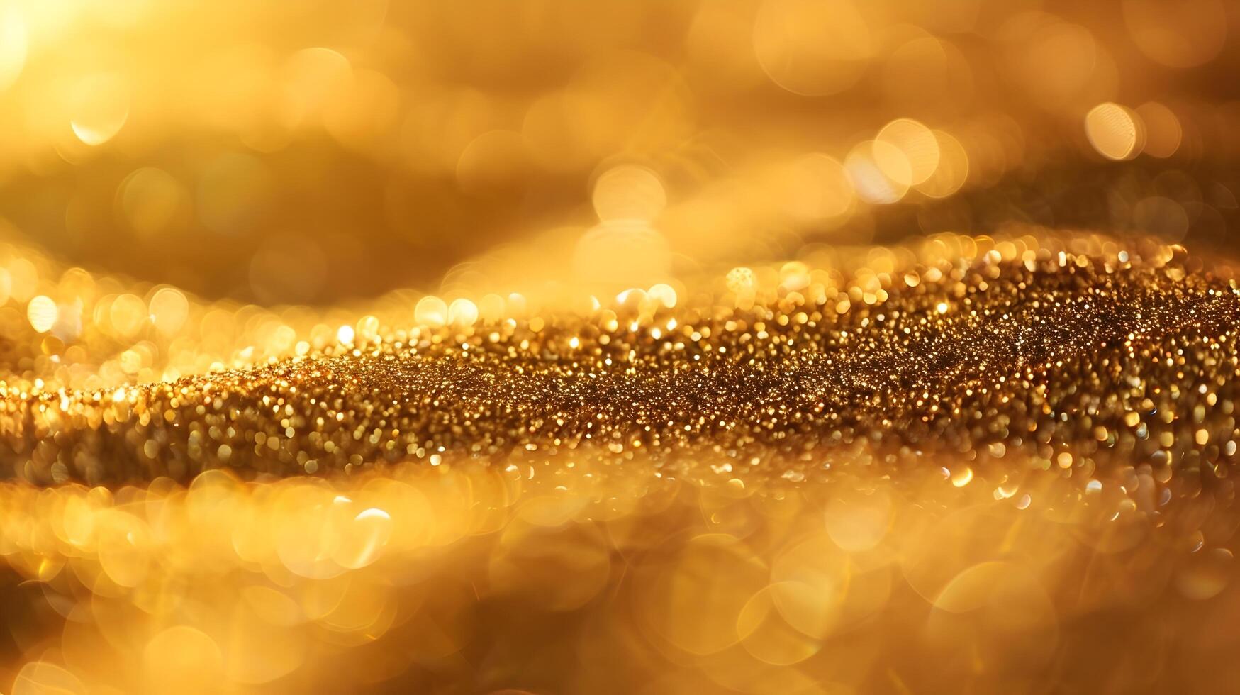 Sparkling Golden Grains of Sand Under Macro Creating Mesmerizing Texture and Pattern photo