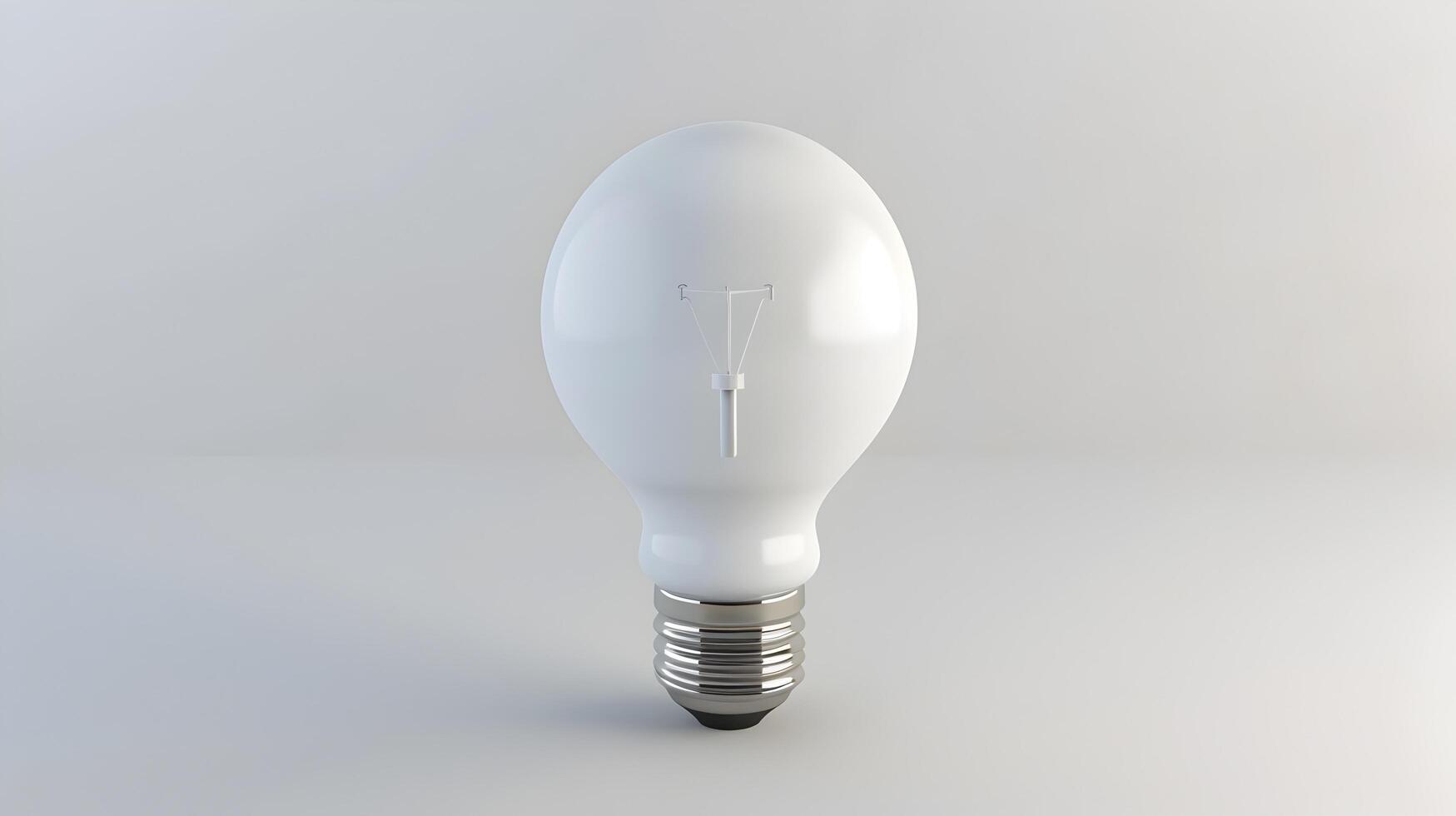 Glowing 3D Light Bulb Icon Representing Ideas,Innovation,and Creativity on White Background photo