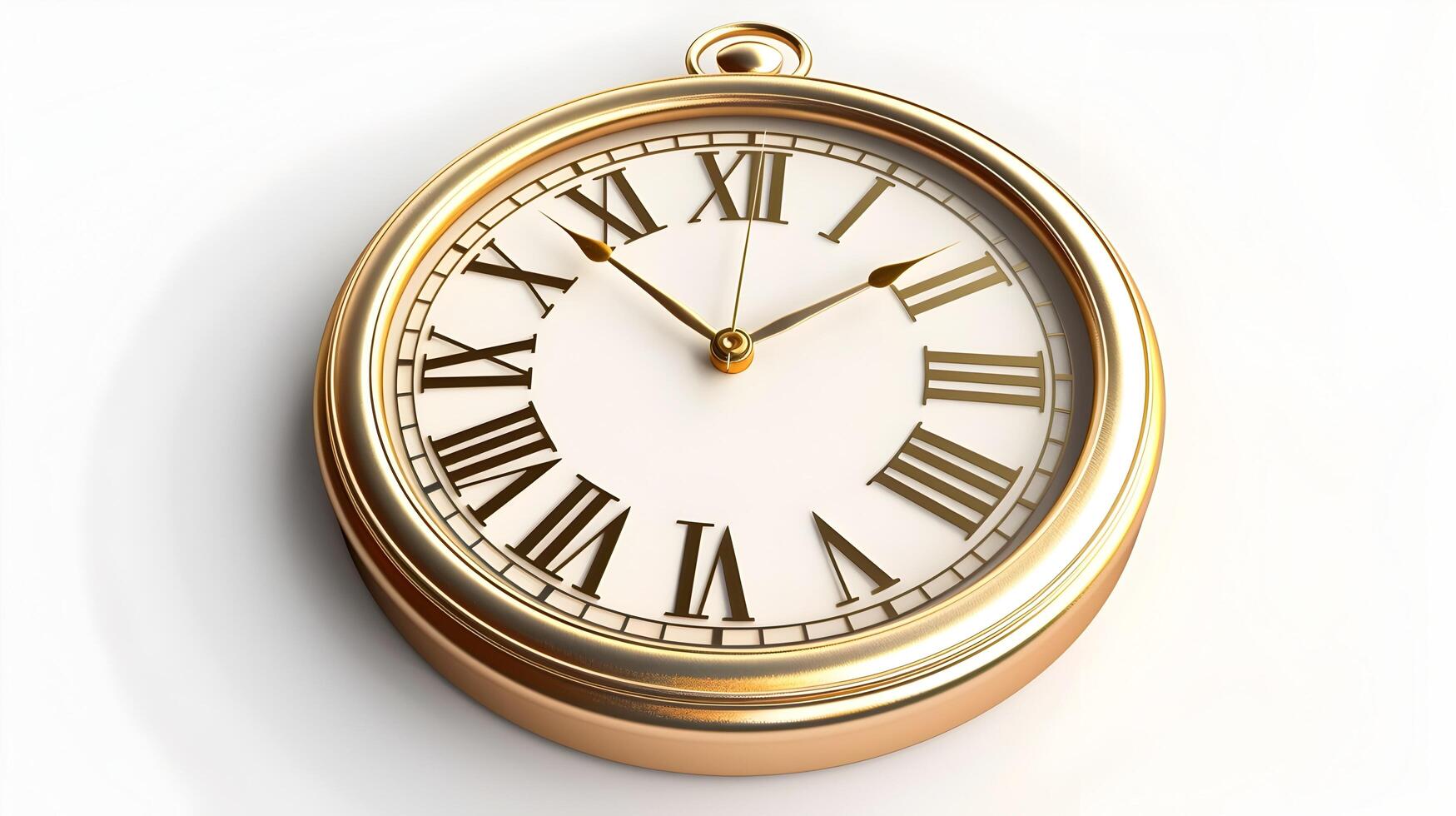 Elegant Gold Analog Clock Icon Representing Time Management and Punctuality photo