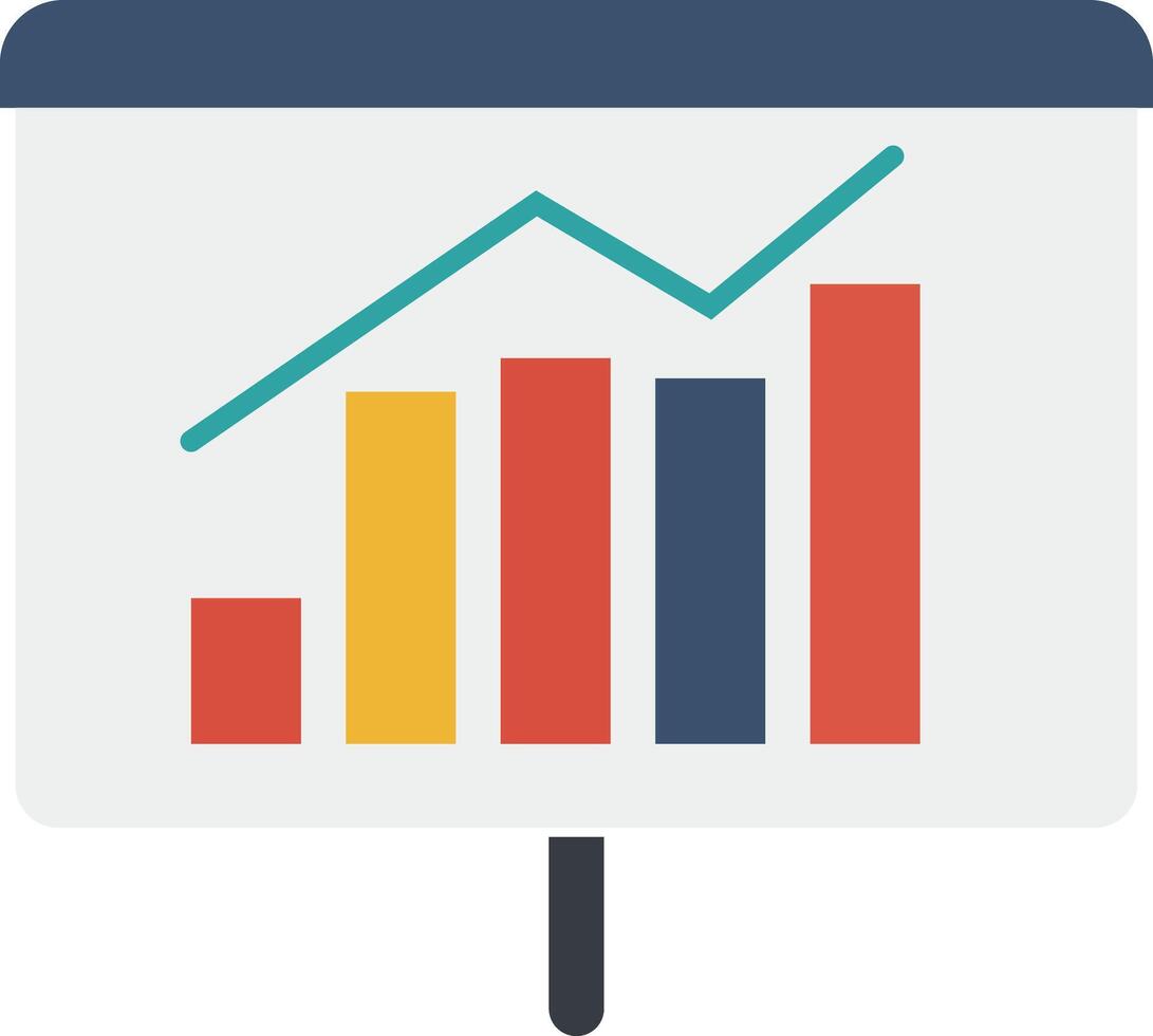 Business Presentation Chart with Bar and Line Graph Illustration vector
