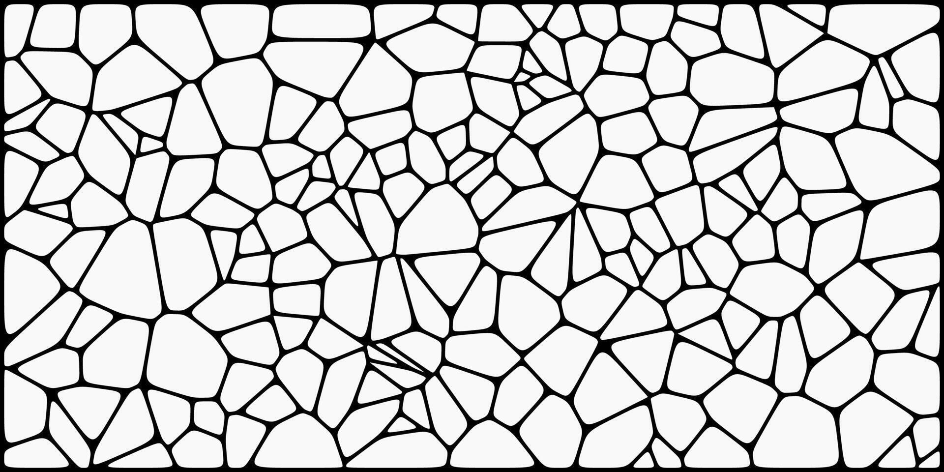 Abstract irregular polygon pattern resembling cracked stone or stained glass with random black outlines. vector