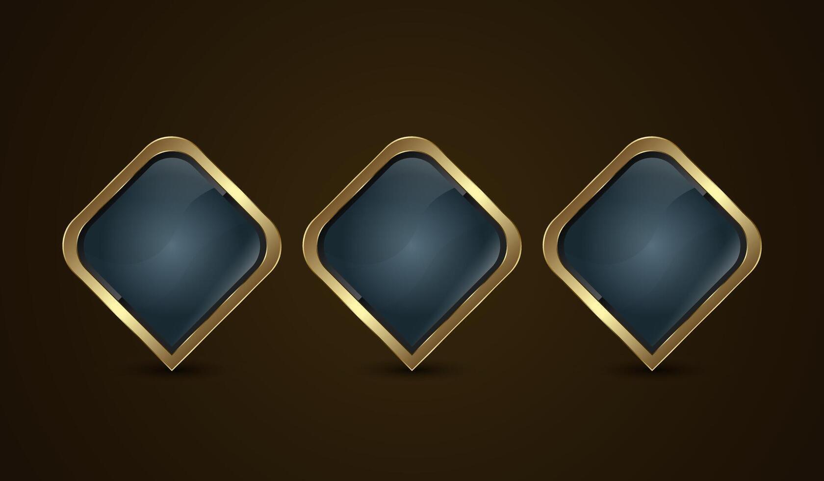 Collection of Special shapes in Luxury gold and premium elements for banner, Button, symbol. Groups of three elegants for High level button vector