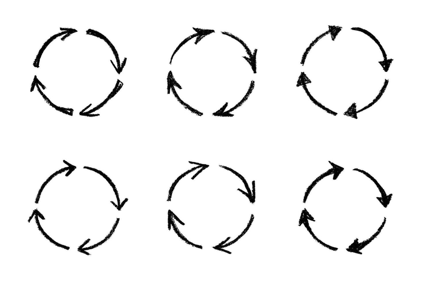 environment organic Set of hand drawn recycle arrow icon Recycling resources symbol Reuse of materials, zero waste, green environment, saving the planet vector