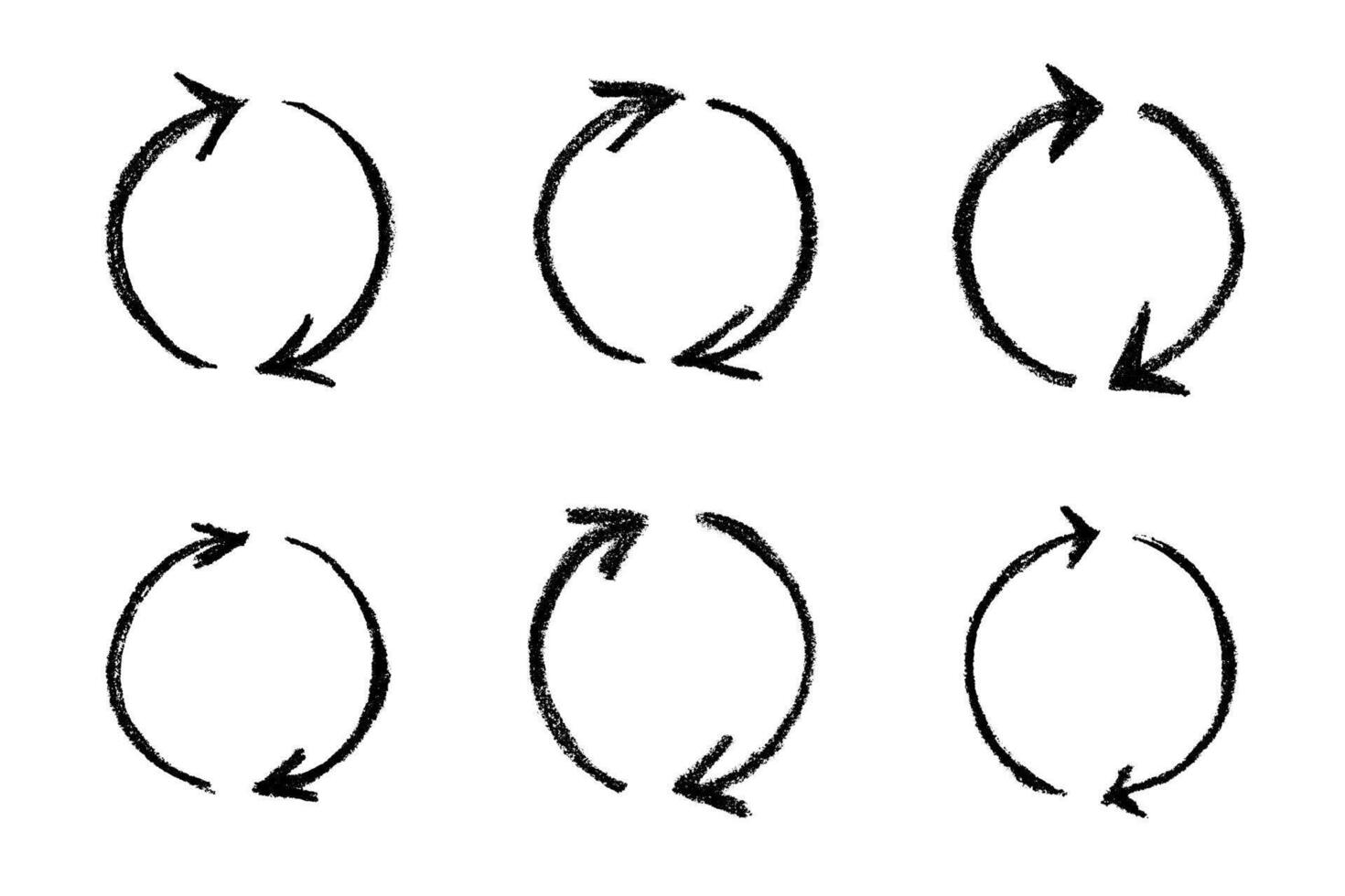 Set of hand drawn recycle arrow icon Recycling resources symbol Reuse of materials, zero waste, green environment, saving the planet environment waste vector