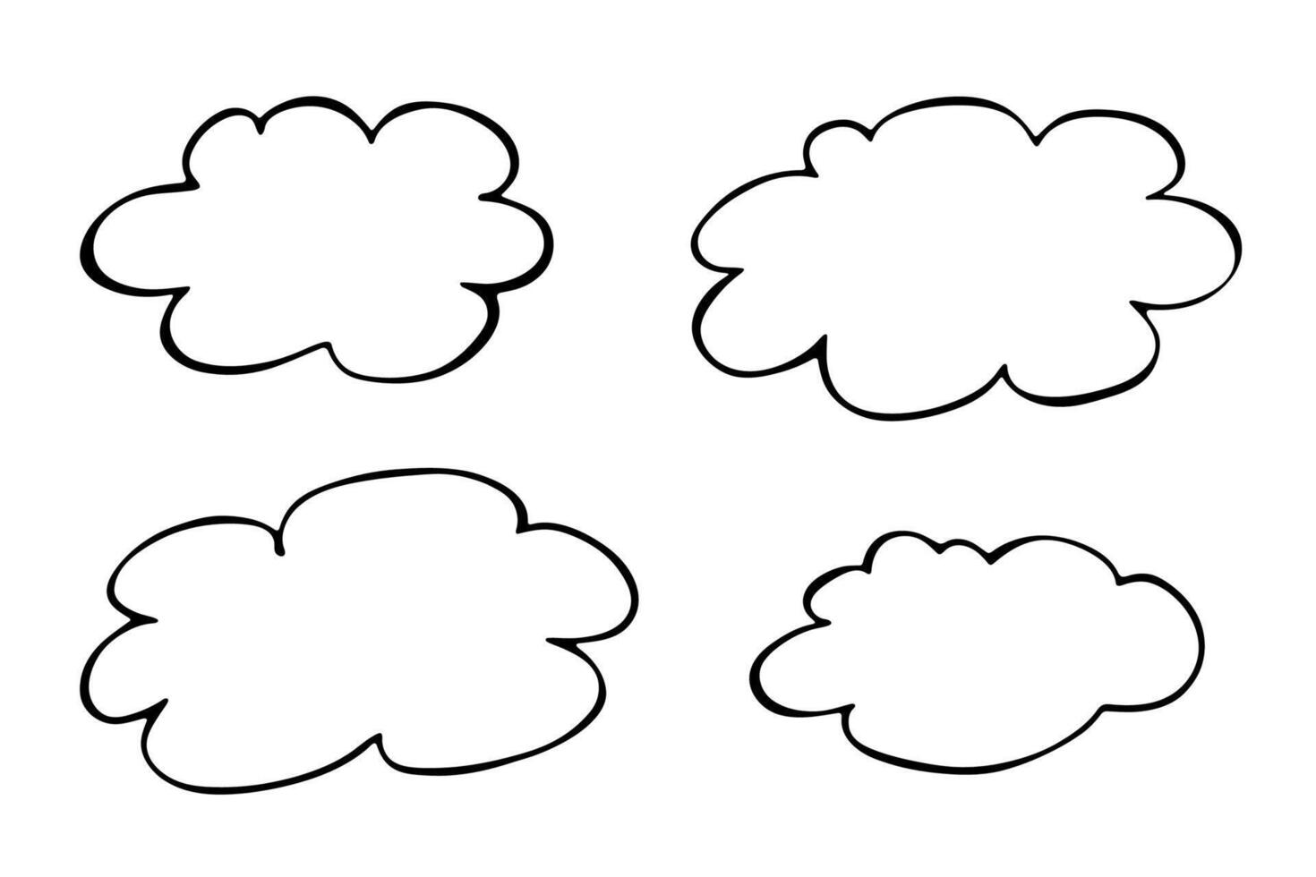 idea label Set of hand drawn speech bubble Blank empty message box Textbox frame for banners, price tags, stickers, design vector