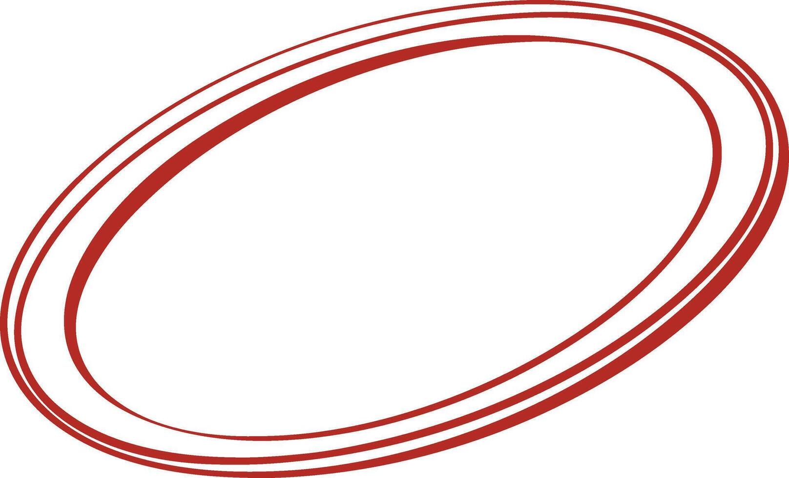 Red Oval Swirl Stroke Abstract Circular Design Element vector