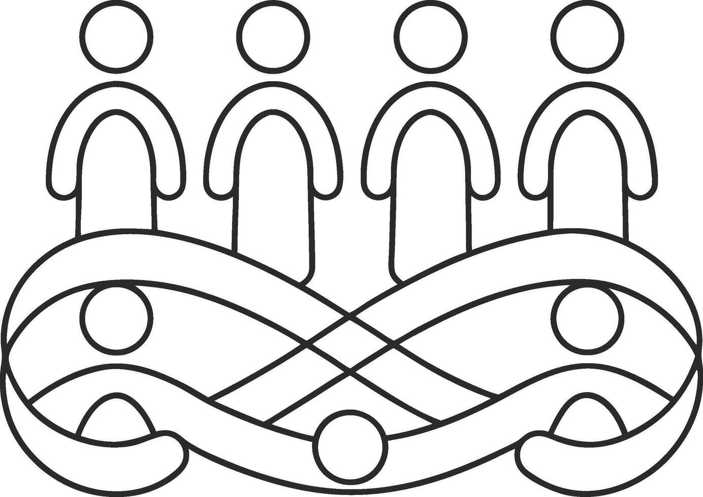 Teamwork and collaboration concept, group of people around a table, symbolizing unity, support, and effective communication in business vector