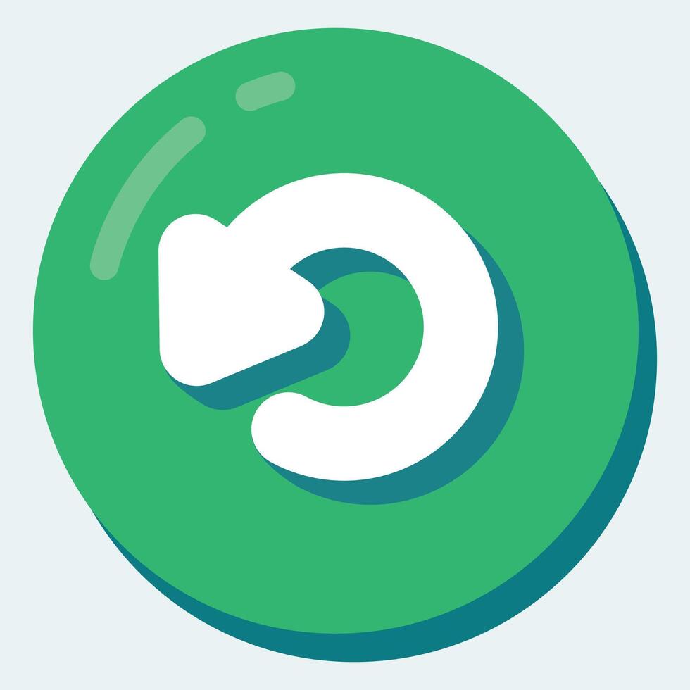 un verde botón con un blanco flecha señalando a el izquierda vector