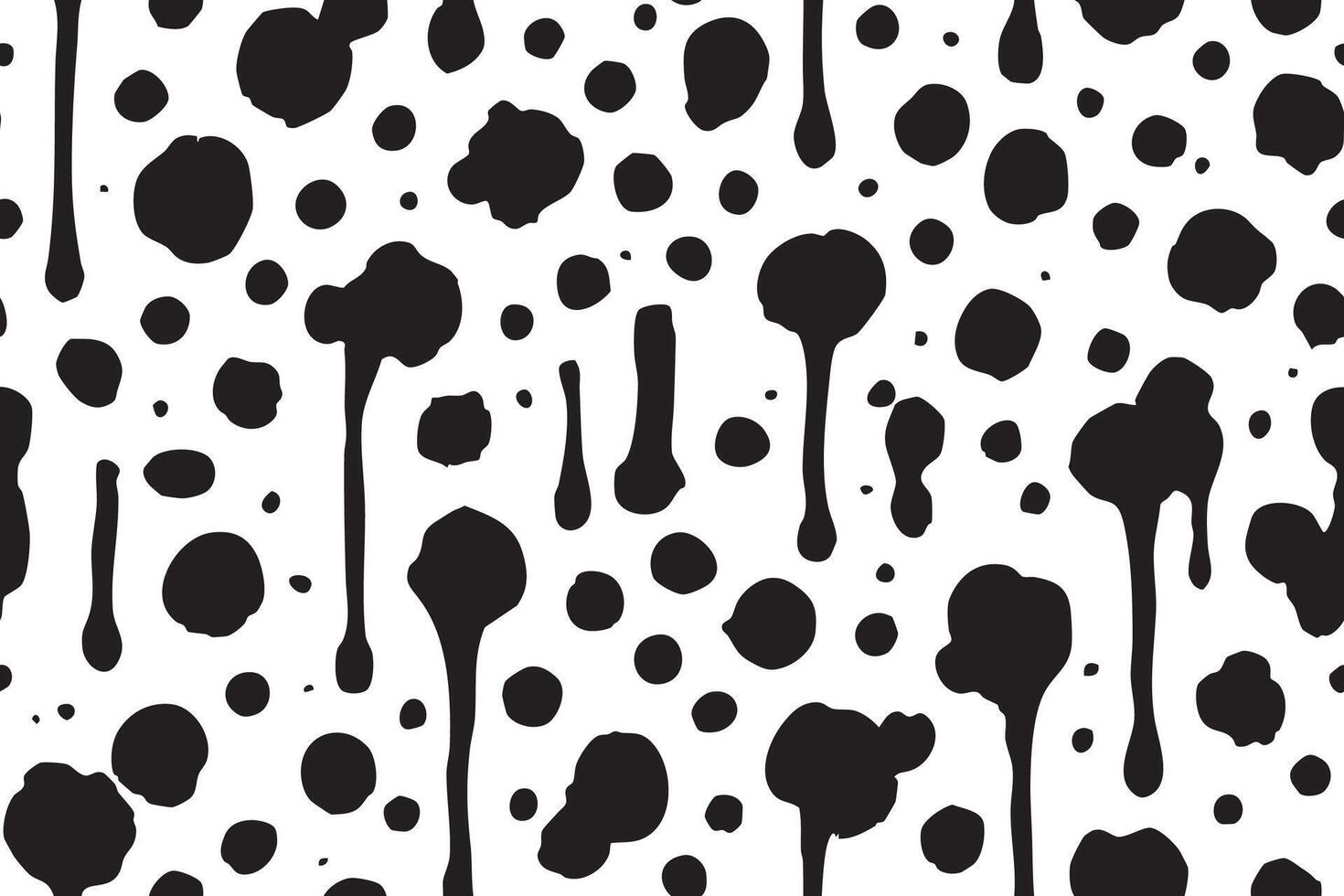 Seamless pattern with dripping ink splatter and round blot shapes vector