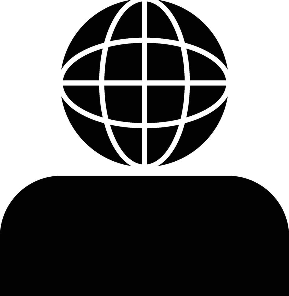 global, human icon. Simple glyph of business set for UI and UX, website or mobile application on white background on white background vector