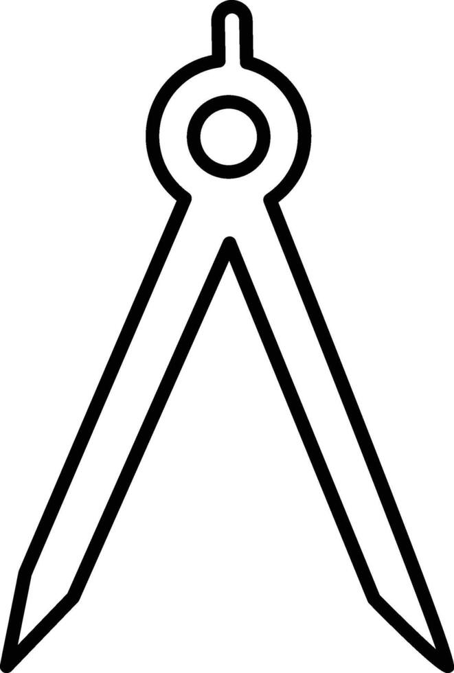 Technical compass outline icon. Simple for UI and UX, website or mobile application on white background vector