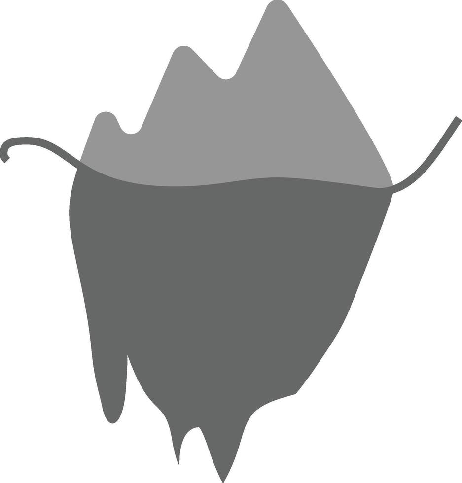 iceberg chart icon. Simple layered glyph for visible vs hidden data representations in interfaces on a white background. vector