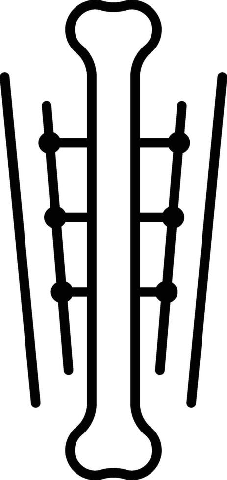 mount, bone, steel, metal, leg icon. Simple thin line, outline of Bone injury icons for UI and UX, website or mobile application on white background vector