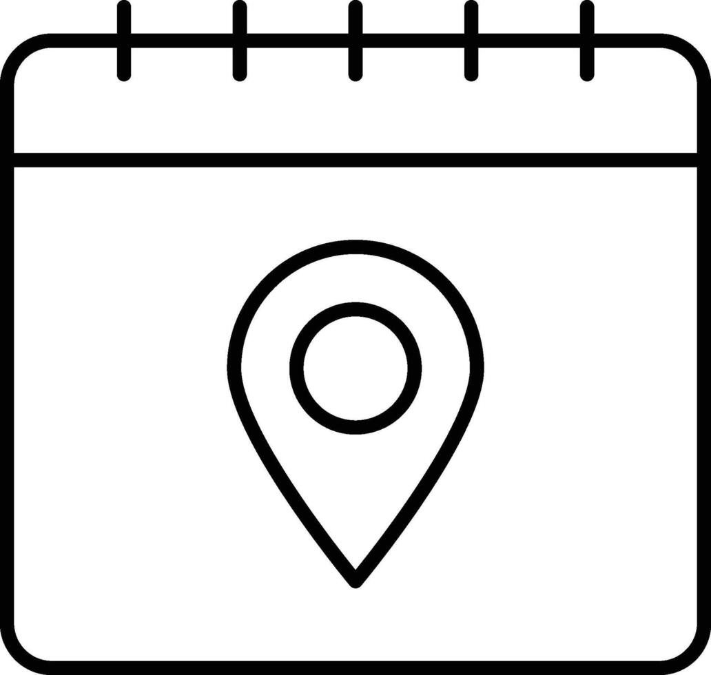 Calendar, location icon. Simple thin line, outline of calendar icons for ui and ux, website or mobile application on white background vector