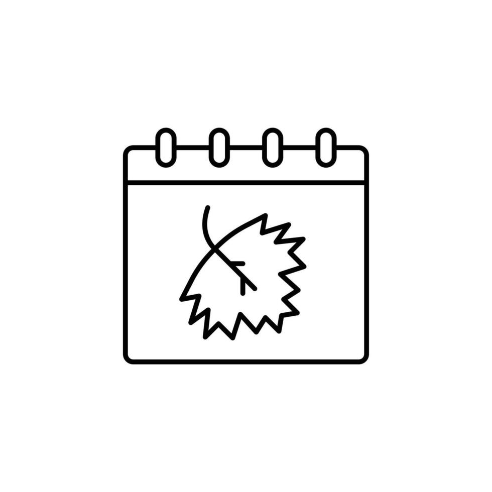 Calendar icon. Simple thin line, outline of autumn icons for ui and ux, website or mobile application on white background vector