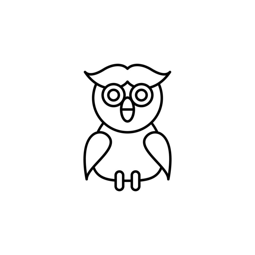 Owl icon. Simple thin line, outline of autumn icons for ui and ux, website or mobile application on white background vector