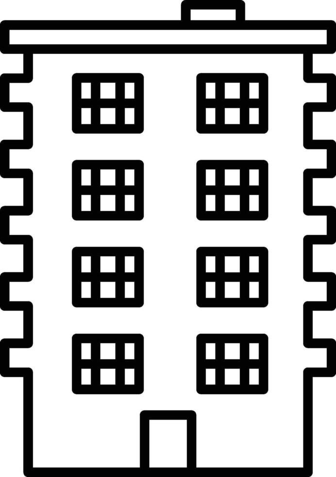 High-rise building outline icon. Simple outline of building for UI and UX, website or mobile application without background vector