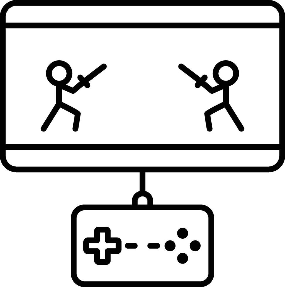 vs wars, game, game controller icon. Simple thin line, outline of esport icons for UI and UX, website or mobile application on white background vector