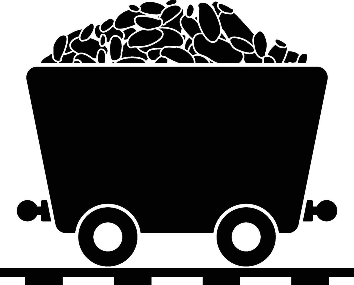 coal trolley icon. Simple glyph of energy for UI and UX, website or mobile application on white background vector