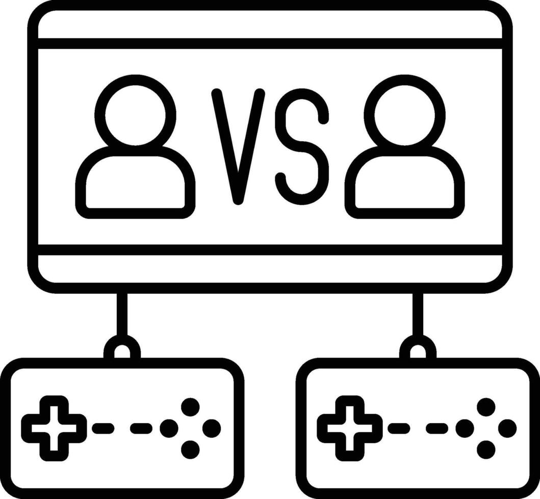 gams, vs, players, game controller icon. Simple thin line, outline of esport icons for UI and UX, website or mobile application on white background vector