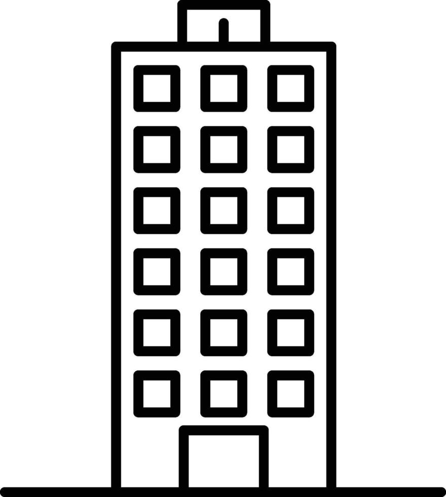 residential tower icon. Simple thin line, outline of Buildings icons for UI and UX, website or mobile application on dark blue gradient background on the background of a light map vector