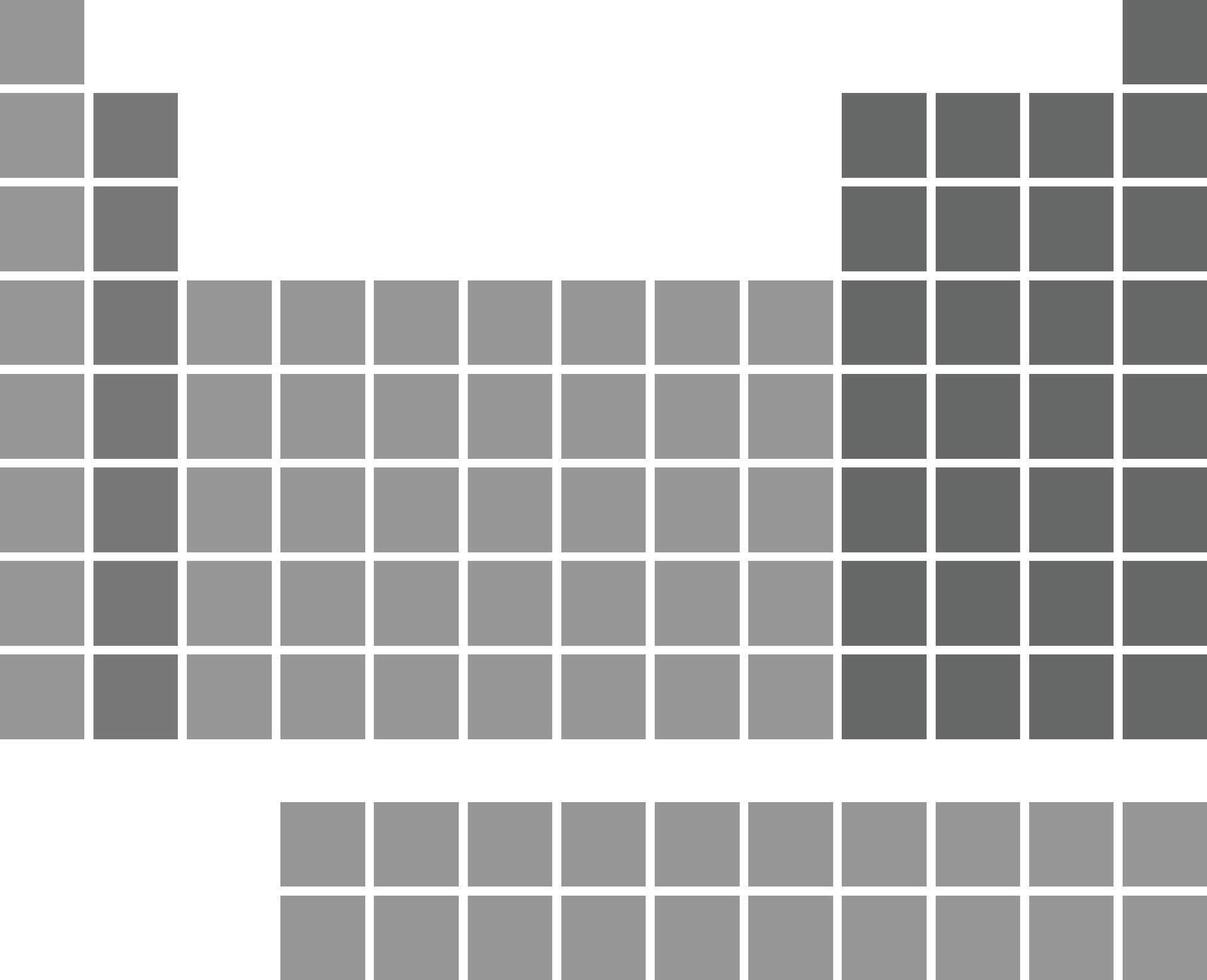 periodic table icon. Clean glyph for scientific and educational interfaces, suitable for web and apps on a white background. vector