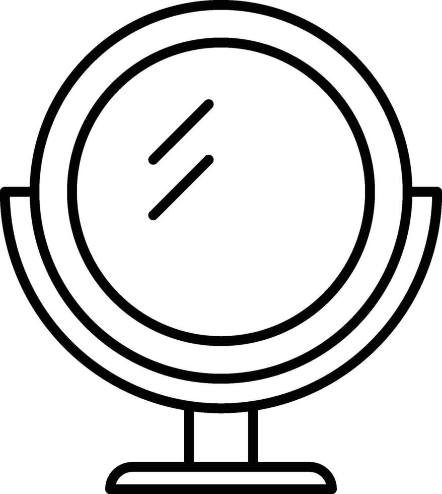 Minimalist thin line mirror icon outline on light map background for UI UX design and mobile app interface vector