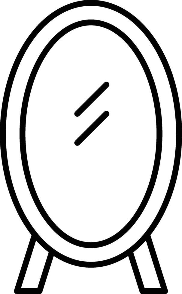 Minimalist Thin Line Mirror Icon Outline for Modern UI UX Design on Light Background vector