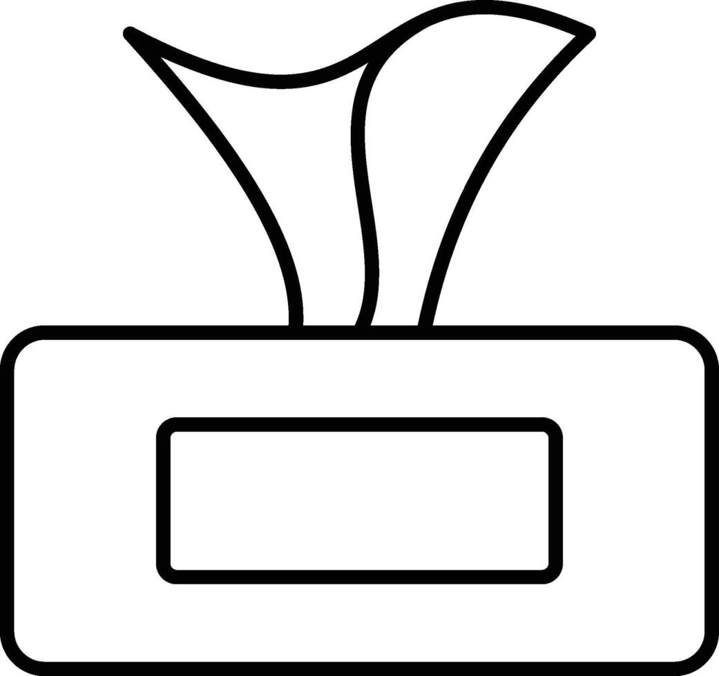 Minimalist outline illustration of tissues icon for UI and UX design on light map background vector