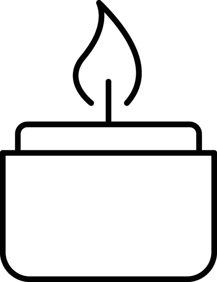 Minimalist Thin Line Candle Icon Outline on Light Map Background for UI and UX Design vector